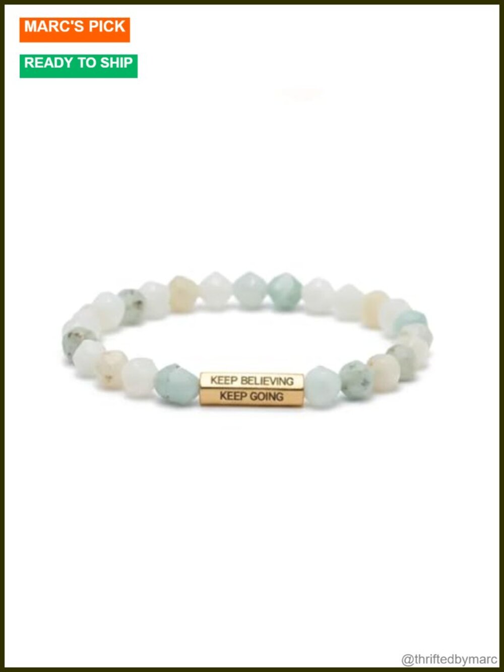 Natural Rhodonite Healing Stretch Bracelet Inspirational Affirmation